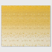 Papier Cadeau Gold sur Gold Vine Abstraite Feuille ligne Motif (Plat)