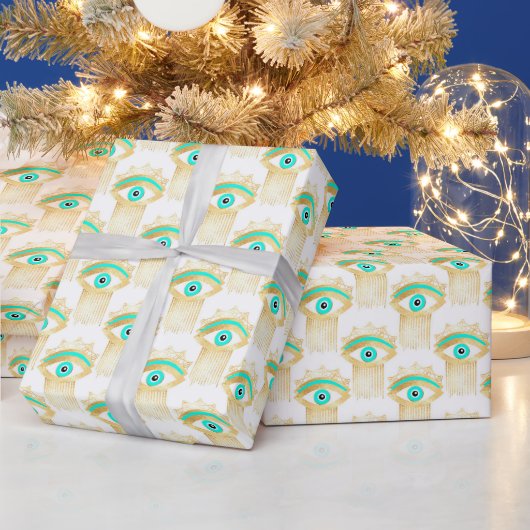 Papier Cadeau Gold Turquoise et Blue Third Eye (Vacances)