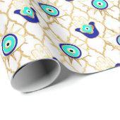 Papier Cadeau Gold Turquoise et Blue Third Eye (Coin rond)