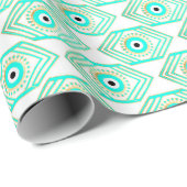 Papier Cadeau Gold Turquoise et Blue Third Eye (Coin rond)
