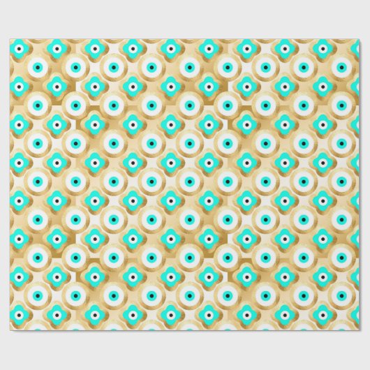 Papier Cadeau Gold Turquoise et Blue Third Eye (Plat)
