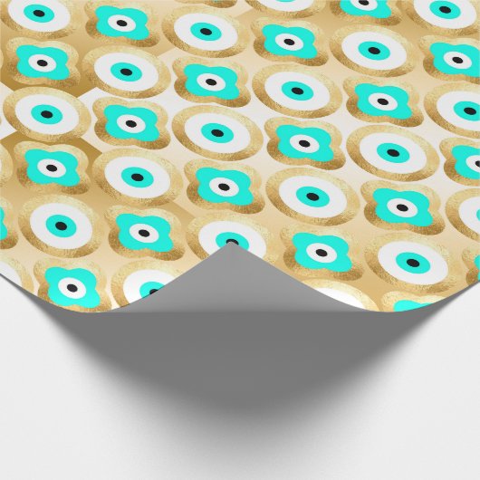 Papier Cadeau Gold Turquoise et Blue Third Eye (Coin)
