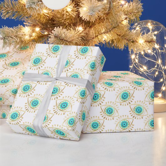 Papier Cadeau Gold Turquoise et Blue Third Eye (Vacances)