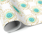 Papier Cadeau Gold Turquoise et Blue Third Eye (Coin rond)