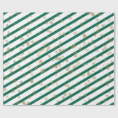 Papier Cadeau Gold White Green Noël Snowflake Motif (Plat)