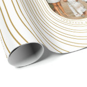 Papier Cadeau Gold White Photo Famille (Coin rond)
