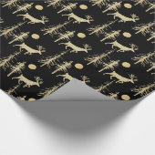Papier Cadeau Gold Woodland Pine Forest Stade Noir (Coin)