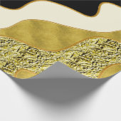 Papier Cadeau Golden Abstrait Wave Modern Gold Glam tendance (Coin)