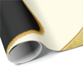 Papier Cadeau Golden Abstrait Wave Modern Gold Glam tendance (Coin rond)