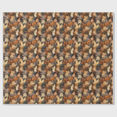 Papier Cadeau Golden Autumn Leaves Brown Fall Foliage (Plat)