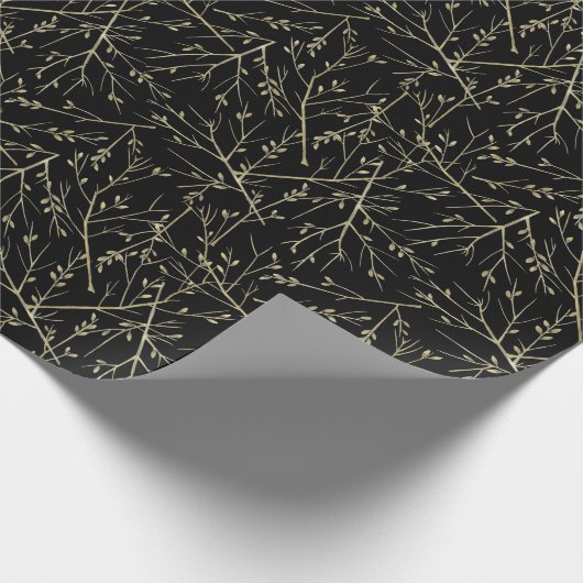 Papier Cadeau Golden branches (Coin)