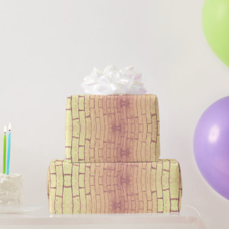 Papier Cadeau Golden Brick Wall – Symmetrical Architectural Patt