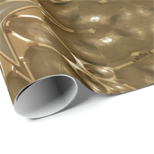 Papier Cadeau Golden Brown Stars Miroir Motif Élégant (Coin rond)