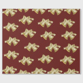 Papier Cadeau Golden Christmas Bells (Plat)