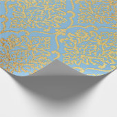 Papier Cadeau Golden Damask Blue Sky Royal Geometry Vip (Coin)