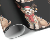 Papier Cadeau Golden Doodle Gorgeous Reindeer Christmas Tree (Coin rond)