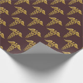 Papier Cadeau Golden Double Snake Caduceus (Coin)