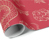 Papier Cadeau Golden Dragon (Coin rond)