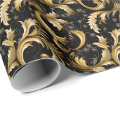 Papier Cadeau Golden Elegance Foliing Motifs (Coin rond)