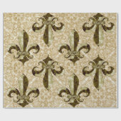 Papier Cadeau Golden Fleur de Lis (Plat)