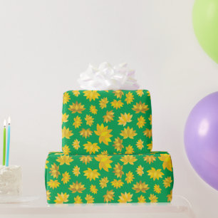 Papier Cadeau Golden Floral Automne Motif Automne sans couture
