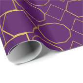 Papier Cadeau Golden Geometric Pattern (Coin rond)