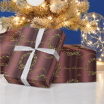 Papier Cadeau Golden Holiday Elegance on Bronze Christmas<br><div class="desc">Présentant le mélange exquis d'or et de bronze, l'Elégance des Vacances d'or sur le papier d'enveloppement de Noël de bronze. Idéal pour agrémenter vos cadeaux avec une touche d'élégance luxueuse cette saison festive. Le design unique est composé de nageoires dorées sur une toile de fond en bronze classée, représentant un...</div>
