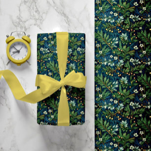 Papier Cadeau Golden Holly et le feuillage d'hiver