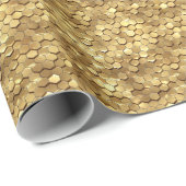 Papier Cadeau Golden Honeycomb 3D Render Texture (Coin rond)