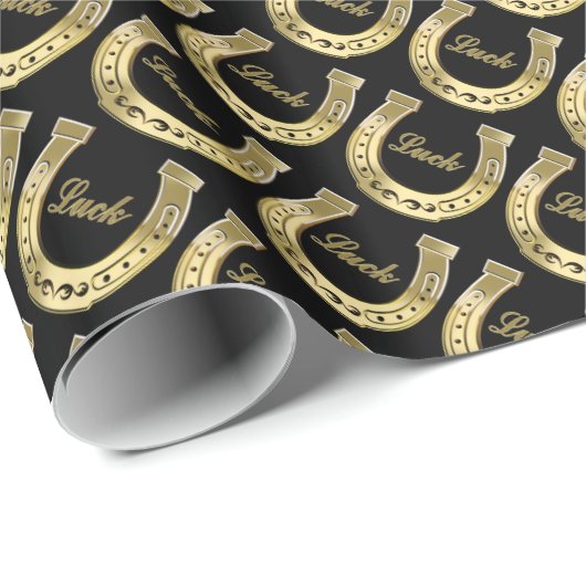 Papier Cadeau Golden horseshoe (Coin rond)
