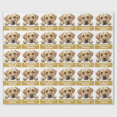 Papier Cadeau Golden Labrador heureux anniversaire mignon (Plat)