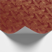 Papier Cadeau Golden Leaf Crimson Maroon Bourgogne Botanique (Coin)