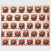 Papier Cadeau "Golden Love Story" (Plat)