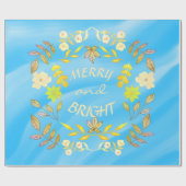 Papier Cadeau GOLDEN MERRY ET BRIGHT personnalisé (Plat)