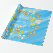 Papier Cadeau GOLDEN MERRY ET BRIGHT personnalisé (Déroulé)