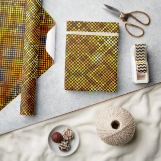 Papier Cadeau Golden Mosaic Pattern Gift Wrapping Paper