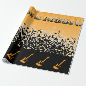 Papier Cadeau Golden Music Note Classic (Déroulé)