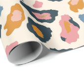 Papier Cadeau Golden Pastel Leopard Spots (Coin rond)