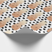 Papier Cadeau Golden Pineapples Pattern Tropical  (Coin)