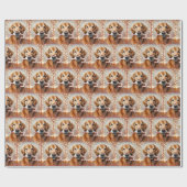 Papier Cadeau Golden Retriever avec un Sucre de canne (Plat)