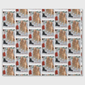 Papier Cadeau Golden Retriever Believe Christmas (Plat)
