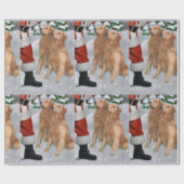 Papier Cadeau Golden Retriever Believe Christmas (Plat)