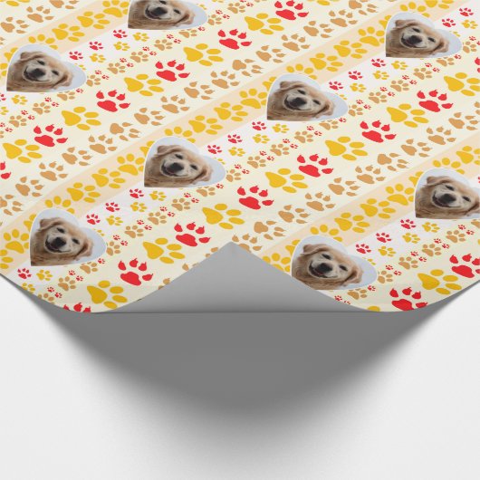 Papier Cadeau Golden Retriever Chien Coeurs Pâtes Imprimer (Coin)
