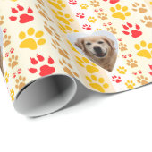 Papier Cadeau Golden Retriever Chien Coeurs Pâtes Imprimer (Coin rond)