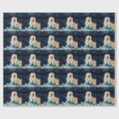 Papier Cadeau Golden Retriever Chien Halloween Camion Effrayant (Plat)