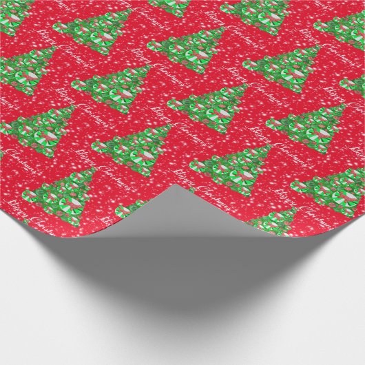 Papier Cadeau Golden Retriever Chien Noël Arbre de Noël Rouge (Coin)