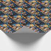 Papier Cadeau Golden Retriever Chiens Citrouille Halloween Funny (Coin)