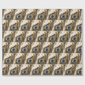 Papier Cadeau Golden Retriever dans l'incrédulité (Plat)