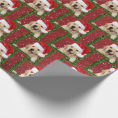 Papier Cadeau Golden Retriever dans un cadre vert (Coin)