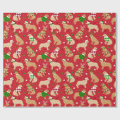 Papier Cadeau Golden Retriever de Noël  (Plat)